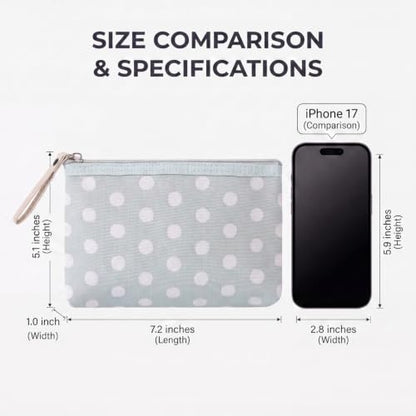 uekeboag Small Polka Dot Canvas Makeup Bag for Purses(04Light Blue) - color: 04Light Blue