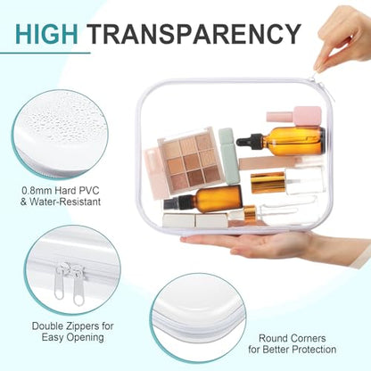 Ceenna 2 Pcs Clear Zipper Case Hard Shell Pouches,2 Large - size: 2 Large