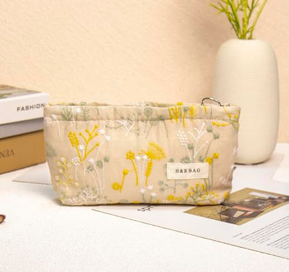 getgto 2 Pcs Makeup Bags, Large Cosmetic Bag Travel Toiletry Bag - color: Yellow