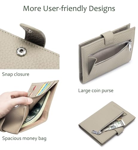 RFID Blocking Passport Wallet for Women, Leather Travel Wallet - color: Grey