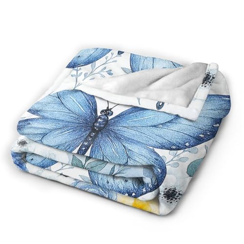 Butterfly Blanket Blue Butterflies Fleece Throw Blanket Soft Cozy Fuzzy Plush Warm Stuff Beautiful Butterfly Bedding Blankets Gifts for Girls Boys Kids Adult Men Women 60"X80" - color: Butterfly3, size: 60"x80"