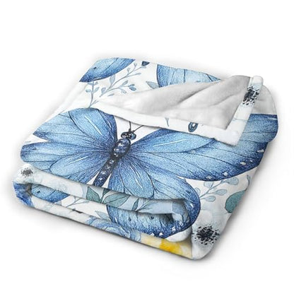 Butterfly Blanket Blue Butterflies Fleece Throw Blanket Soft Cozy Fuzzy Plush Warm Stuff Beautiful Butterfly Bedding Blankets Gifts for Girls Boys Kids Adult Men Women 60"X80" - color: Butterfly3, size: 60"x80"