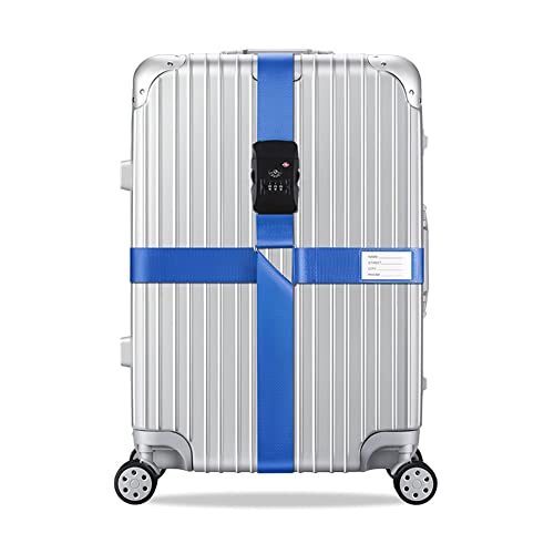 Veki Cross Luggage Straps Set TSA Approved with Lock, Blue*2pcs - color: Blue, size: 2pcs