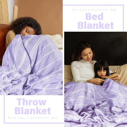 Widdonen Turkish Beach Towel Blanket Compact Giant 85x75 Purple Stripe - color: Purple