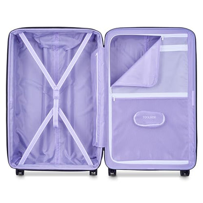 florence by mills Spin Me Away Hardside Expandable Luggage with Spinner Wheels, Lavender, Checked-Large 29 Inch - color: Lavender, size: Checked-Large 29 Inch