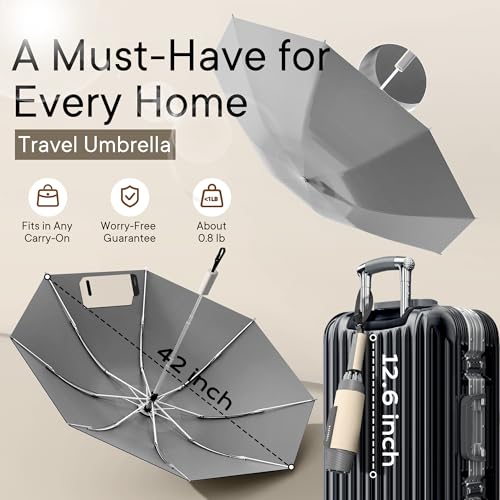 QWB Inverted Umbrella With Auto Open Close Windproof Portable - color: gray, size: 46 IN