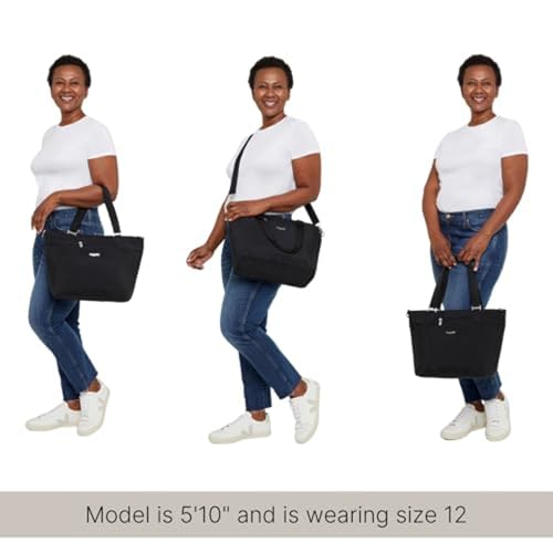 Baggallini Avenue Tote - 12x18 Laptop Tote Bag for Women - Lightweight Work Travel Carry On Bag - color: Pacific