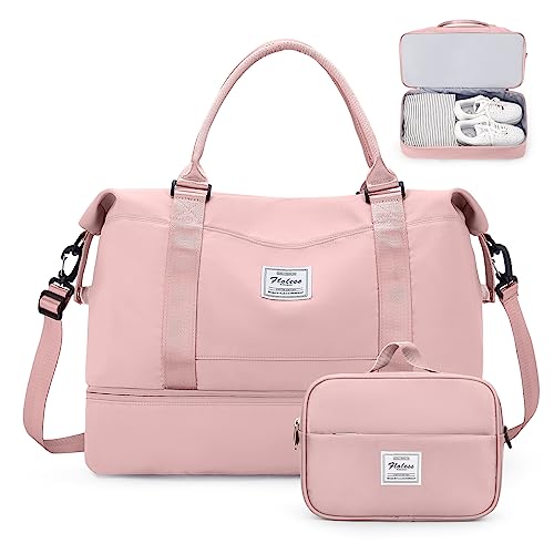 Weekender Bags for Women, Carry-On Overnight Travel Duffel Bag - color: Pink, size: Extra Large
