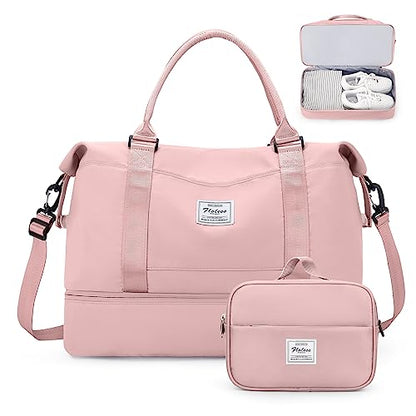 Weekender Bags for Women, Carry-On Overnight Travel Duffel Bag - color: Pink, size: Extra Large