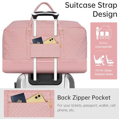 23" Weekender Bag Overnight Bag Travel Duffel Bag for Women - color: Pink, size: Extra Large