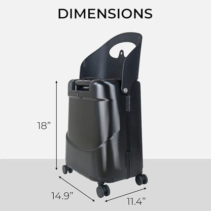 MiaMily Kids Ride-On Carry On Luggage, Hard Shell Suitcase - color: Midnight Black