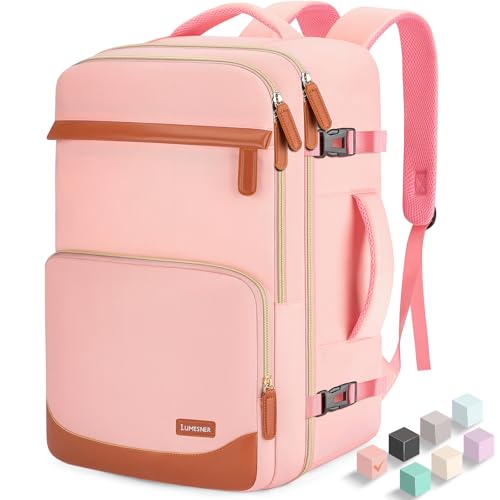40L Travel Backpack, Flight Approved Carry On Laptop Backpack - color: Pink, size: Large