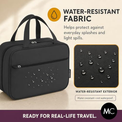 Mothercould Travel Toiletry Bag for Men & Women, Makeup Bag, Large, Black - color: Black, size: Large