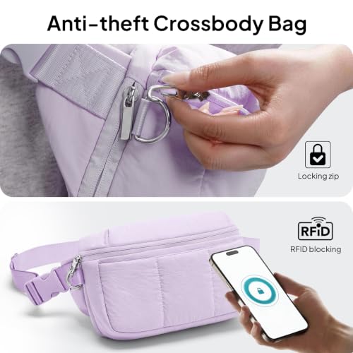 TOPEAST Waist Pack 3.5L Fanny Packs with Water Bottle Holder - color: Lavender