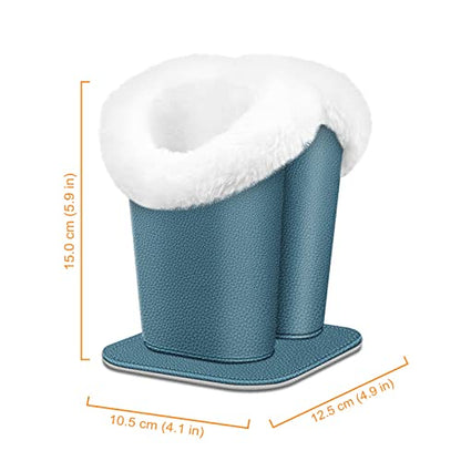 FINTIE Plush Lined Double Eyeglasses Holder with Magnetic Base for Desk - color: Ocean Blue