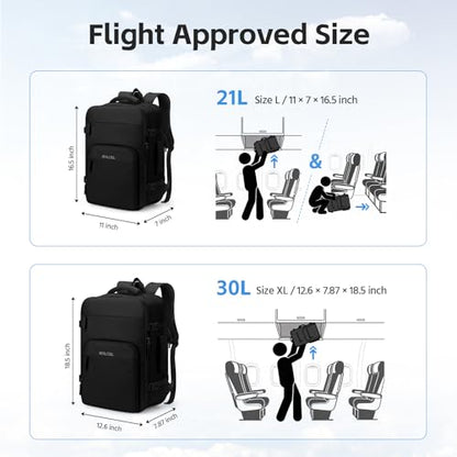 RealCool 15.6" Laptop Travel Backpack, TSA Flight Approved Carry On Daypack - color: Black, size: 15.6 inch