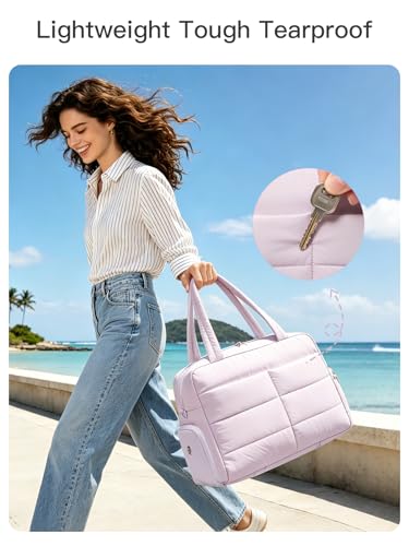 Gitus Travel Duffle Bag for Women Puffer Weekender Bags Carry on Gym Bag - color: Lavender