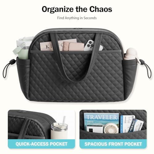 Tote Bag for Women, Lightweight Work & Travel Tote, Black