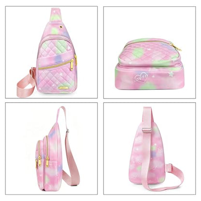 Aisijimo Small Sling Bag For Women Men Casual Crossbody Sling Backpack - color: 8003s-pgreen
