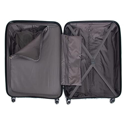 Kenneth Cole REACTION Out of Bounds Lightweight Hardshell 4-Wheel Spinner Luggage, Granite Blue, 24-Inch Checked - color: Granite Blue, size: 24-Inch Checked