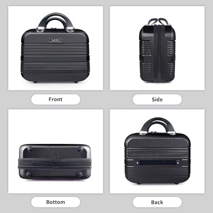 14 Inch Waterproof Hard Shell Travel Makeup Case (Black) - color: H007-Black-14 Inch