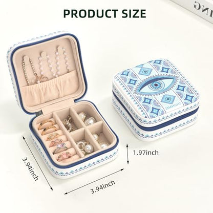 shunmei Mini Travel Jewelry Box, Personalised Pattern, White Eyes - style: White Eyes