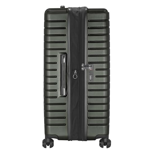 Traveler's Choice Archer Polycarbonate Hardside Spinner Luggage Set, Tie Down Straps, Green, Checked 29-Inch - color: Green, size: 1-Piece (Checked 29-Inch)