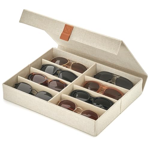 Beautiful Sunglass Storage Organizer For 8 Pairs - Stylish Case/Holder
