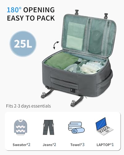 ECOHUB Travel Backpack Airlines Approved Personal Item Bag Carry On Backpack - color: Grey, size: 17 inch underseat