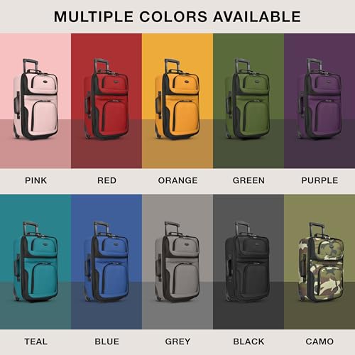 U.S. Traveler Rio Lightweight Softside Rolling Carry-on Suitcase, 2-Wheel Set, Grey - color: Grey, size: 21"/14"