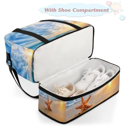 Beach Travel Duffle Bags With Shoes Compartment Weekender Overnight Bag - color: print 13