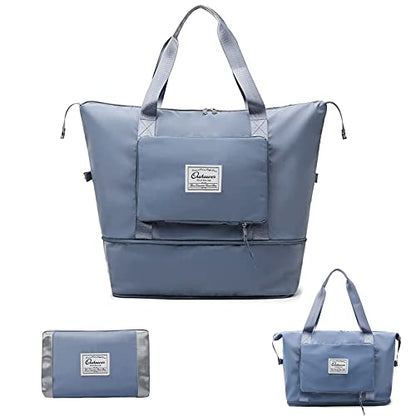 Large Capacity Foldable Travel Bag - color: Blue