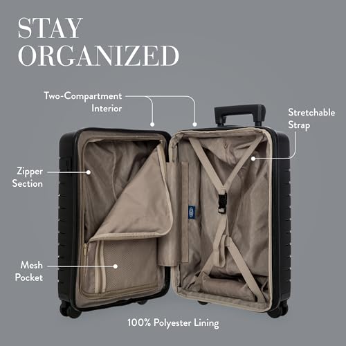 Bric's B|Y Ulisse Carry-On Luggage with Spinner Wheels – Airline Approved Hard Shell Suitcase, TSA Combination Lock & USB Port - Removeable Wash Bag Included - 21 Inch with Front Pocket, Black - color: Black, size: Carry-on with front pocket