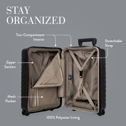 Bric's B|Y Ulisse Carry-On Luggage with Spinner Wheels – Airline Approved Hard Shell Suitcase, TSA Combination Lock & USB Port - Removeable Wash Bag Included - 21 Inch with Front Pocket, Black - color: Black, size: Carry-on with front pocket