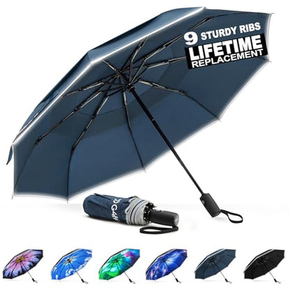 G4Free 42 Inch Eco Windproof Umbrella for Rain Strong Compact Umbrellas - color: Navy Blue