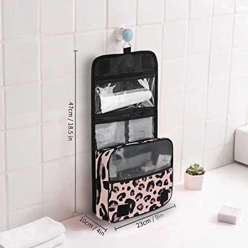 senya Hanging Travel Toiletry Bag Kit Makeup Case Cosmetics Organizer for Men Women (Leopard) - color: Leopard