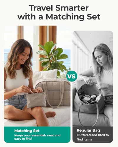 BAGSMART Small Gym Bag for Women, 2 Set Travel Duffel Bags, Camel - color: Camel
