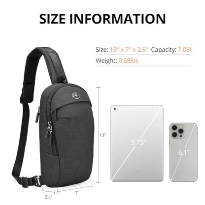 Swissdigital Design Crossbody Bag for Men, RFID Blocking Sling Bag with Adjustable Strap Use - color: Dark Grey