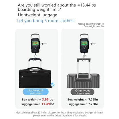 LIGHTGO 20" Carry On Softside Luggage, Ultra Light, TSA Lock Black - color: Black, size: 20in