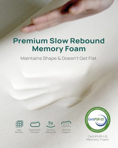 Releep Memory Foam Neck Pillow for Pain Relief – Adjustable Contour (4 Heights), Portable & Washable – Travel Pillow for Airplane, Car, Hiking (19” x 11”) – No Storage Bag - size: Travel Size: 19"L x 11"W Medium