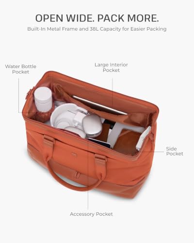 Coolife 6 Piece Travel Collection: 3 Suitcases, Duffel, Organizer & Hamper - color: Brown, size: 6-Piece Set