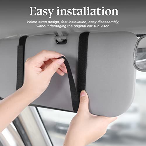 Zipelo 12.2 x 6.5 Inch PU Leather Car Sun Visor Organizer, Black - color: Style 2-Black