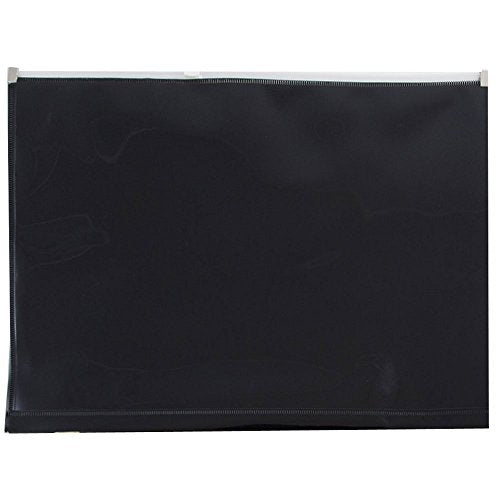 JAM PAPER Plastic Envelopes with Zip Closure - Letter Booklet - 9 3/4 x 13 - Black - 12/Pack - color: Black, size: Letter Size