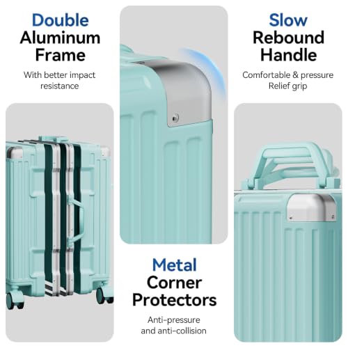 Carry On Luggage, Zipperless Hardside Suitcase, Mint Green, 20 in - color: mint green, size: 20in