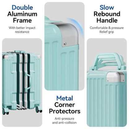 Carry On Luggage, Zipperless Hardside Suitcase, Mint Green, 20 in - color: mint green, size: 20in