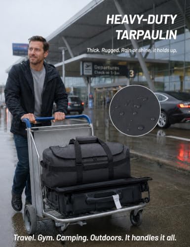 MIER 40L/60L/90L Water Resistant Backpack Duffel, Heavy Duty Duffle Bags - color: Black, size: 60l