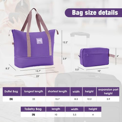 Merax 5 Piece Luggage Set,Expandable Softside Suitcase Set.Purple - color: Purple, size: 5 Piece(22/26/30/DB/TB)