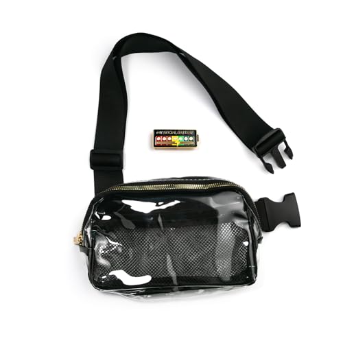 Fanny Pack Crossbody Sling Bag, Clear Black - color: Clear Black