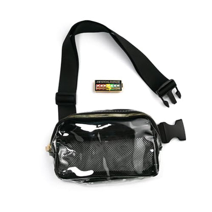 Fanny Pack Crossbody Sling Bag, Clear Black - color: Clear Black