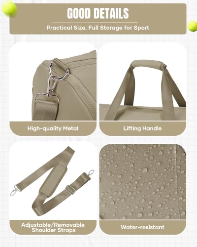 Gym Bags for Women with Shoe Compartment Overnight Bag Camel - color: F2-Camel